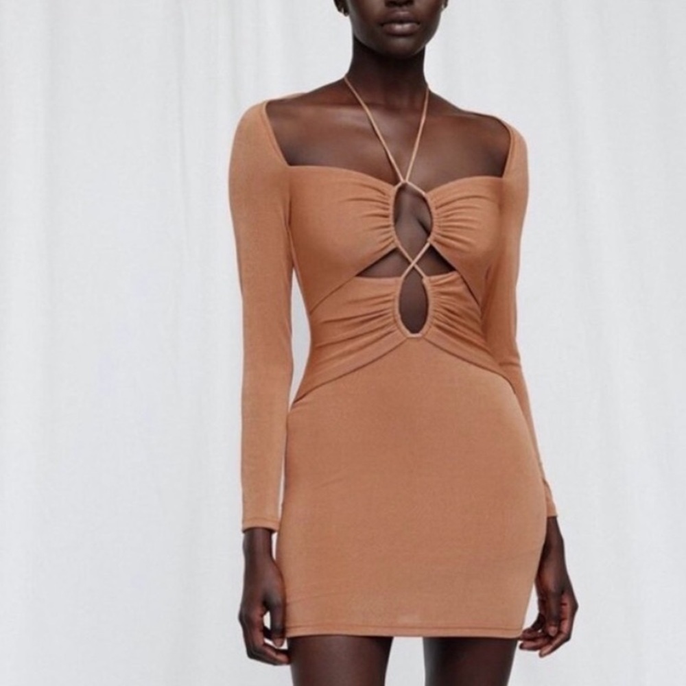 Significant Other Rosie Bodycon Mini Dress Caramel Womens Size 4